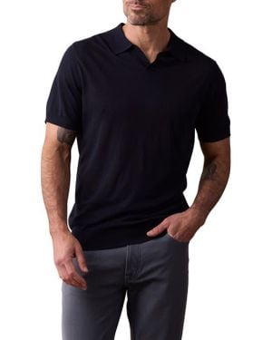 The Normal Brand Solid Johnny Collar Polo Sweater - Black