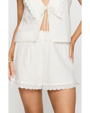 Princess Polly Karuka Eyelet Trim Tank & Shorts Set - White