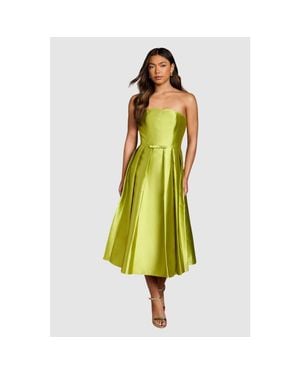 Coast Scalloped Strapless Midi Dress - Yellow