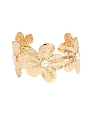 Nordstrom Faux Pearl Floral Cuff Bracelet - Natural