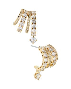 Nadri Stack Hoop Earrings - Metallic