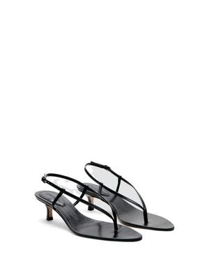Mango Slingback Kitten Heel Sandal - White