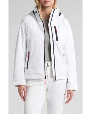 Helly Hansen Crew 2.0 Waterproof Midlayer Hooded Sailing Jacket - White