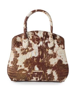 Brahmin Rosetta Croc Embossed Leather Satchel - Brown