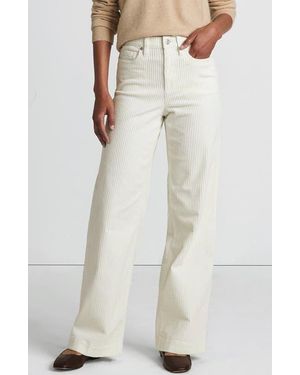 Lands' End High Rise Wide Leg Corduroy Pants - Natural