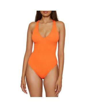 BCA by Rebecca Virtue Multi-Way Rib One-Piece Swimsuit - Orange