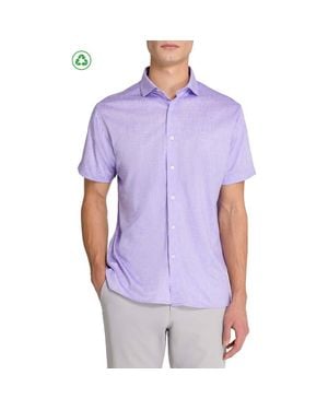 Con.struct Regular Fit Chambray Recycled Performance Golf Button-Down Shirt - Purple