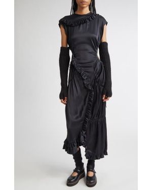 Meruert Tolegen Liquid Cutout Drape Satin Dress - Blue