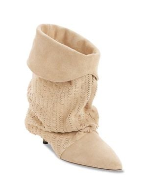 Isabel Marant Edrika Perforated Pointed Toe Bootie - Natural