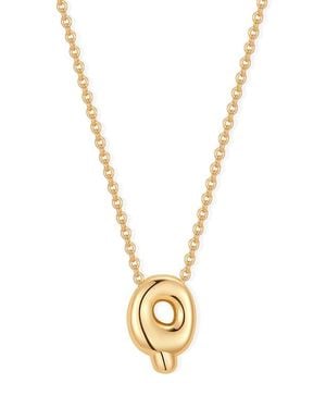 Brook and York Mini Pippa Bubble Initial Pendant Necklace - Metallic