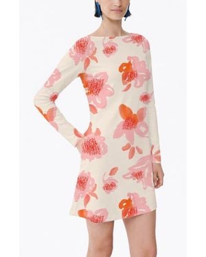 De Loreta Rubi Long Sleeve Mini Cotton Dress - Red