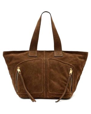 AllSaints Jean Rey Suede Tote - Brown