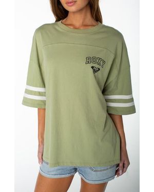 Roxy Game Day Graphic Oversized T-Shirt - Green