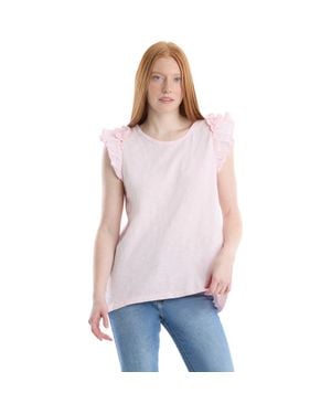 Wilt Crew Neck Short Sleeve Shrunken Boyfriend Tee - Purple