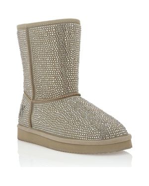 Philipp Plein Mid Flat Boots Stones - Gray