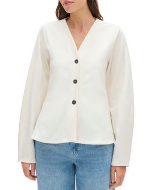 ALIGNE Azalea Ponte Peplum Top - White