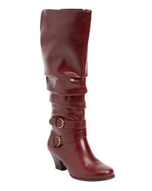 Comfortview The Cleo Wide Calf Boot - Red