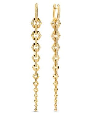DRIES CRIEL Flow Graduated Diamond Chain Drop Earrings - Metallic