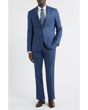Jack Victor Mason Stripe Wool Siut - Blue