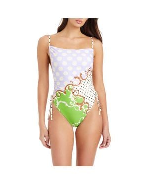 Sanctuary Shirred Side One-Piece Swimsuit - Green