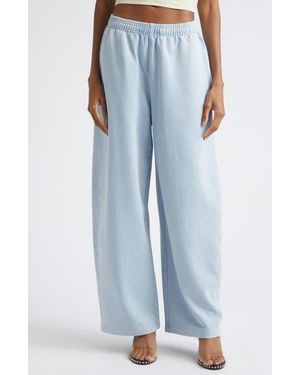 Alexander Wang Crystal Embellished Relaxed Fit Cotton Sweatpants - Blue