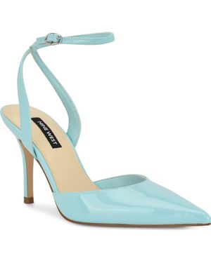 Nine West Grana Ankle Strap Pointed Toe Pump - Blue