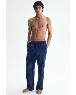 H&M Relaxed-Fit Poplin Pants - Blue