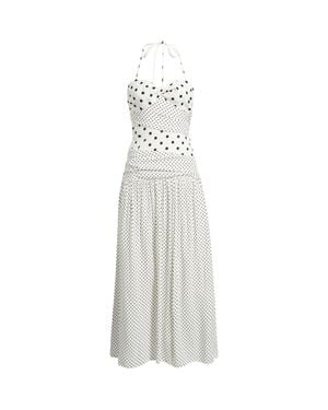 Princess Polly Marguerite Halter Dot Print Maxi Dress - White