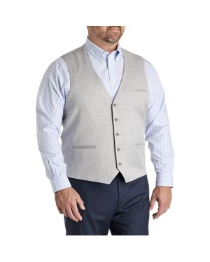Oak Hill by DXL Big & Tall Textured Vest - Gray
