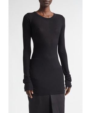 Rick Owens Rib Long Sleeve T-Shirt - Black