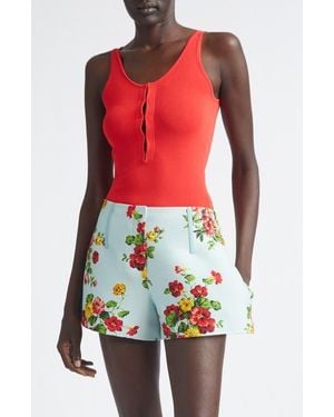Brandon Maxwell The Scarlett Scoop Neck Bodysuit - Red