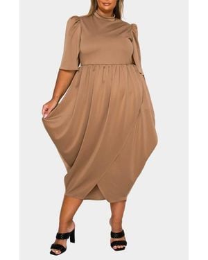 L I V D Aesira Tulip Hem Maxi Dress - Brown