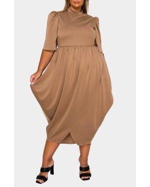 L I V D Aesira Tulip Hem Maxi Dress - Brown