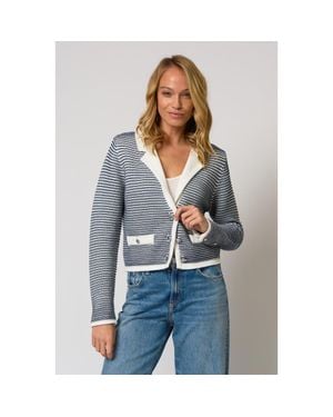 Central Park West Coen Garter Stripe Jacket - Gray