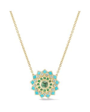 Orly Marcel Mini Temple Inlay Mandala Necklace - Metallic