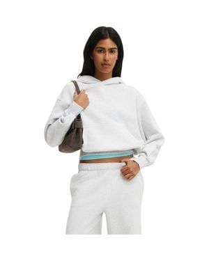 Cotton On Boxy Fleece Hoodie - White