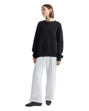 ALMINA CONCEPT Ribbed Wool Crewneck Sweater - Black