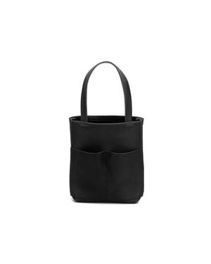 EZRA ARTHUR Brooklyn American Steer Leather Tote Bag - Black