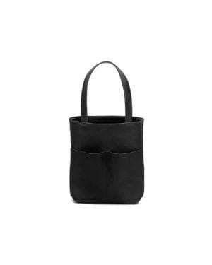 EZRA ARTHUR Brooklyn American Steer Leather Tote Bag - Black
