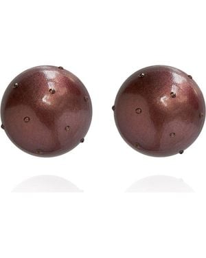 Saule Label Gaia Crystal Midi Earrings - Brown