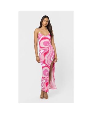 Generation Love Hailey Geometric Sheen Jersey Maxi Dress - Red
