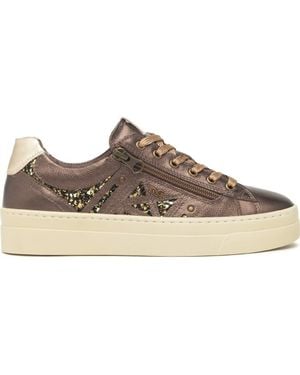 Nero Giardini Glitter Side Zip Platform Sneaker - Brown