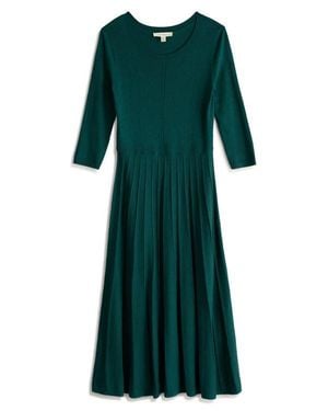 Seasalt Cornwall Folk Song Rib Midi Sweater Dress - Green