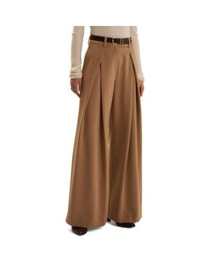 FAVORITE DAUGHTER Pleated Wide Leg Pants - Brown
