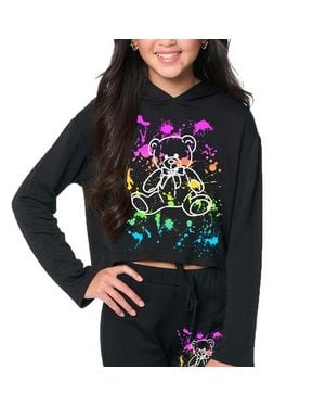 Malibu Sugar Crop Sweatshirt With Screen - Black