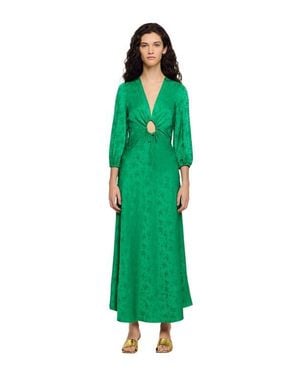 Sandro Floral Jacquard Maxi Dress - Green