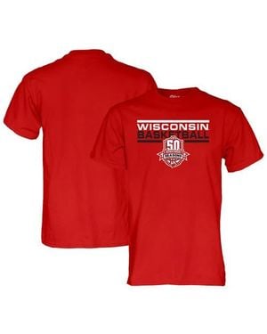 Blue 84 Wisconsin Badgers Basketball 50 Seasons T-Shirt - Red