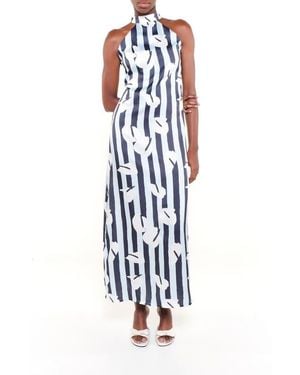 The Lulo Project Carla Print Tie Back Maxi Dress - White