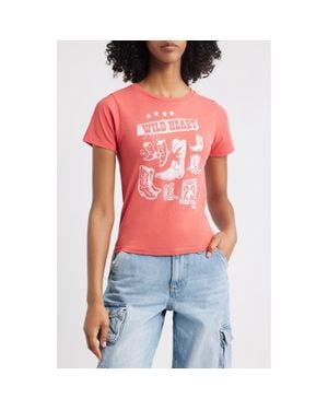GOLDEN HOUR Wild Heart Cotton Graphic T-Shirt - Red