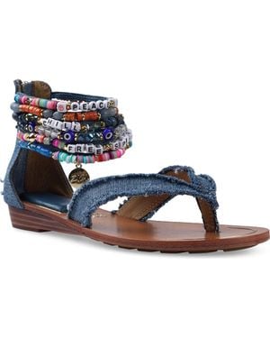 Zigi Fayola Beaded Ankle Cuff Sandal - Blue